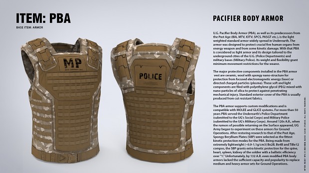 Pacifier Body Armor (PBA)