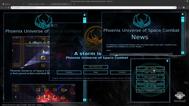 Phoenix USC web portal ready for pre-alpha launch.