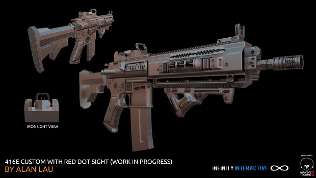 416E rifle update 2 with WMS red dot sight
