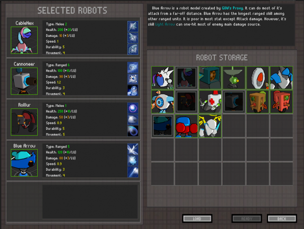 Character selection screen shot