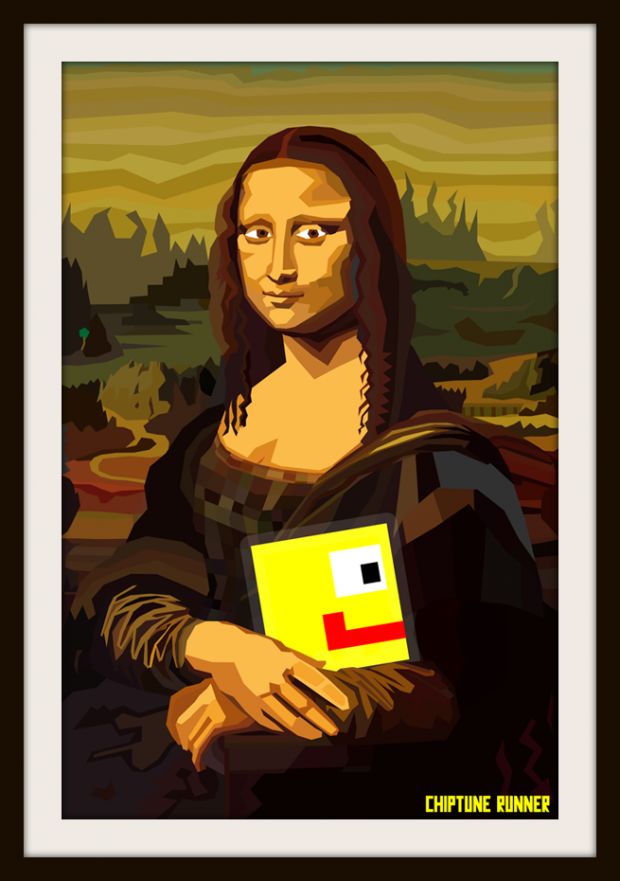 Chiptune Runner Mona Lisa Concept