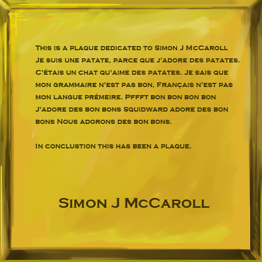 Plaque for Simon