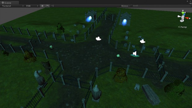 Zombies Arena via Unity3D's Scene Window v2.0