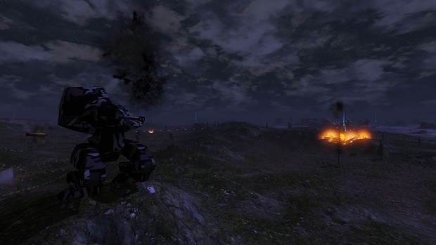 Artillery Missile at night