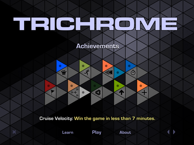 Trichrome achievements panel