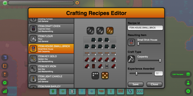 House Crafting Recipe in Recipe Editor