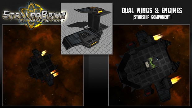Dual Wings & Engines Starship Component