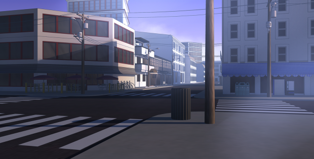 Fuyumachi's central road (Morning)