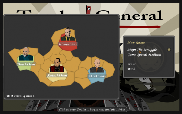 Screenshot of game options menu with medium map.