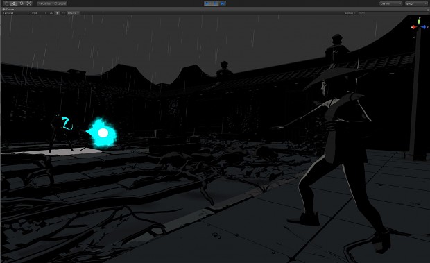 Working on comic shader and effects blocking