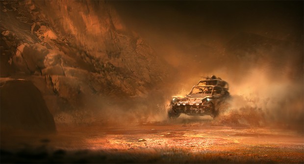 Killing Horizon:Dune Buggy cuts across the Terrain