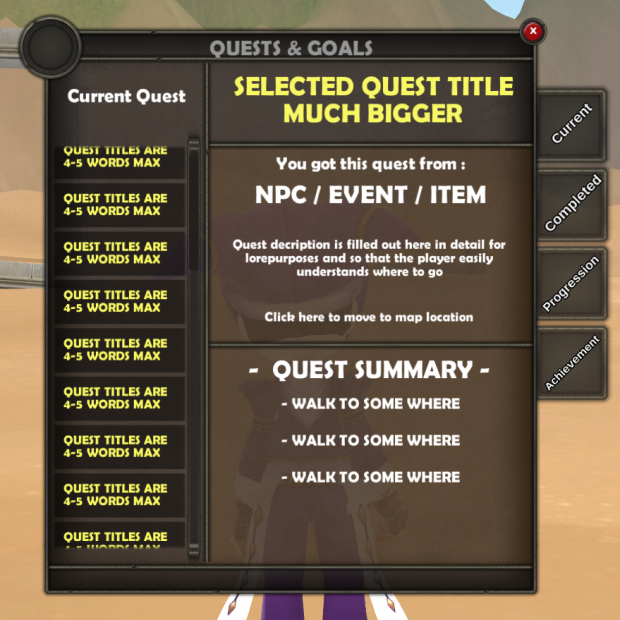 Quest Screen Work In Progress