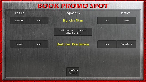 Wrestling Booker - Booking Promo Spots