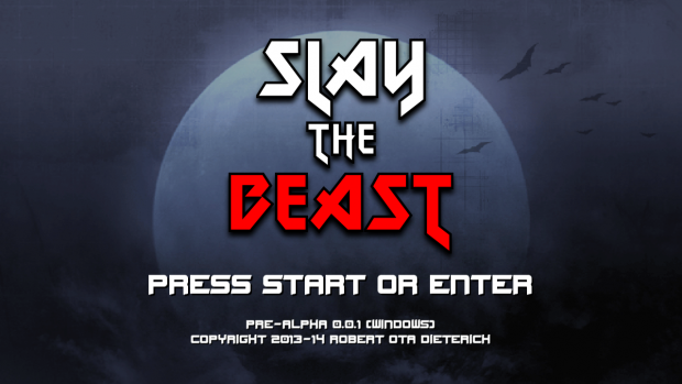 Title Screen for Slay the Beast PRE-ALPHA 0.0.1
