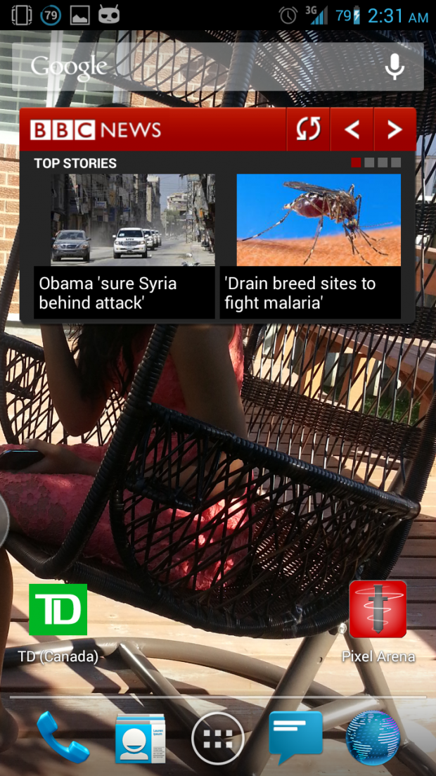 Screenshot of App on Home Screen