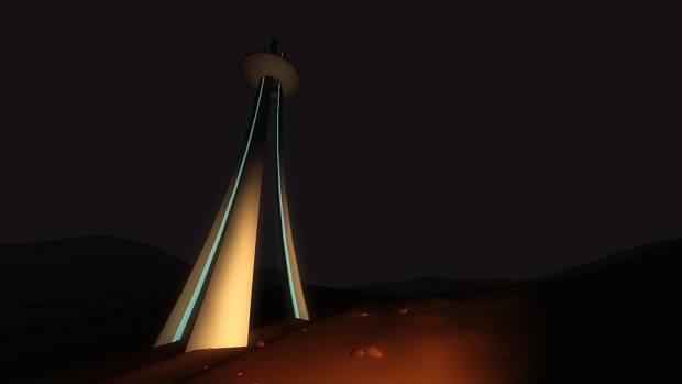 Watch tower at night