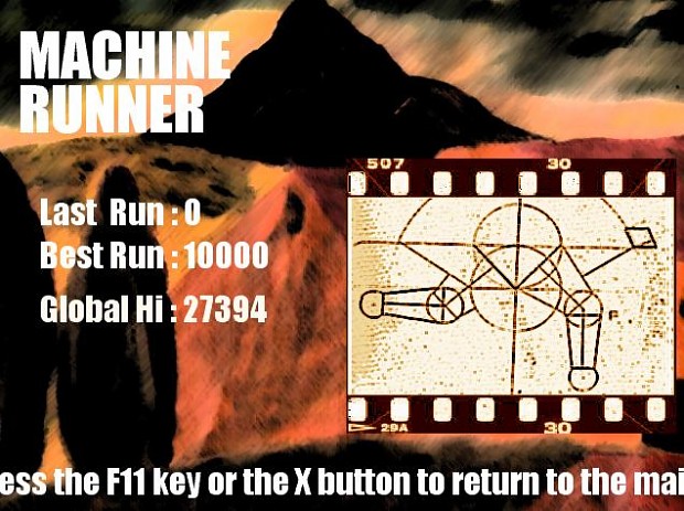 Machine Runner: Menu