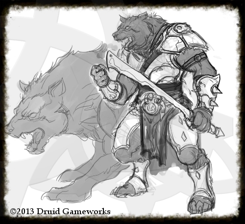 Concept Art for the Wolven Race