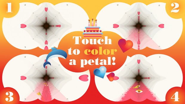 Touch to color a petal!