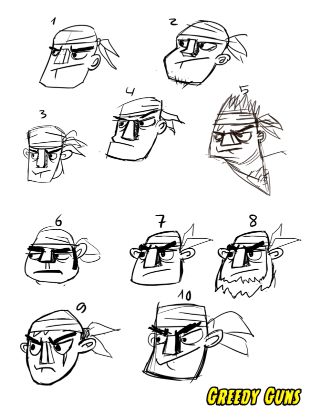 Faces sketches for Bob.