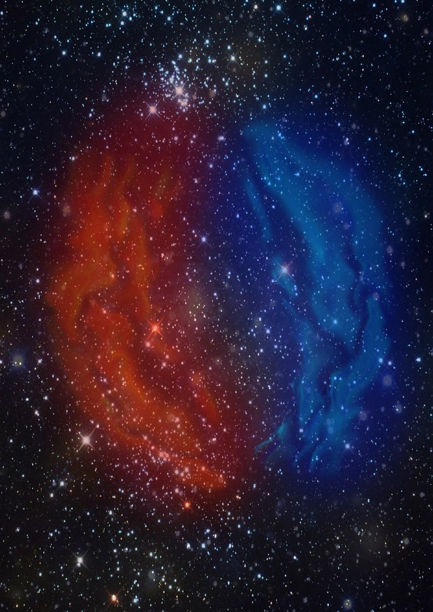 Nebulas as part of the paralax background