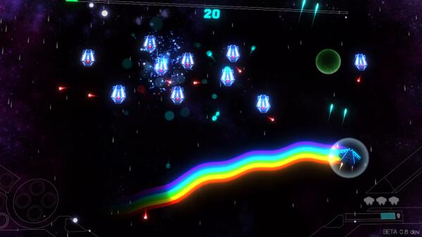 Rainbows(and unicorns?) in shmup Roche Fusion :D