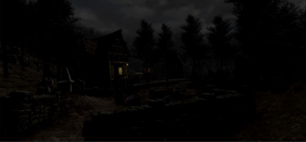 Graveyard at night