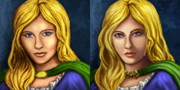 Heroine's Quest - Portrait - before & after