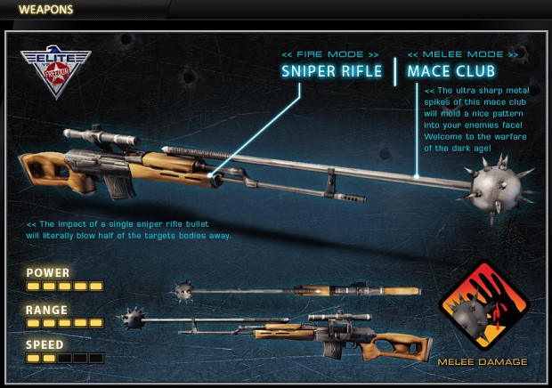 Sniper Rifle with Mace Club