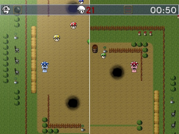 View of split-screen 2 player action!