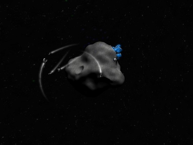 Small Space Fight in Asteroid Orbit