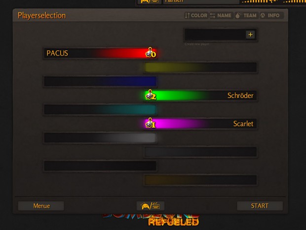 Player/Controller selection screen