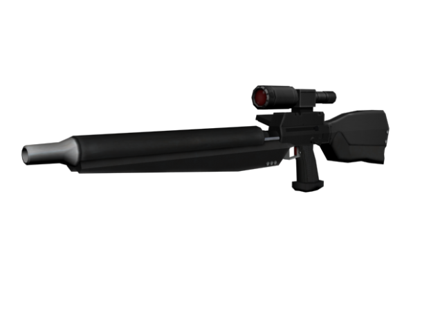 The SR-57-A Sniper rifle with vectoring scope.