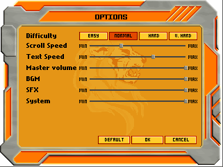 Options GUI of my game
