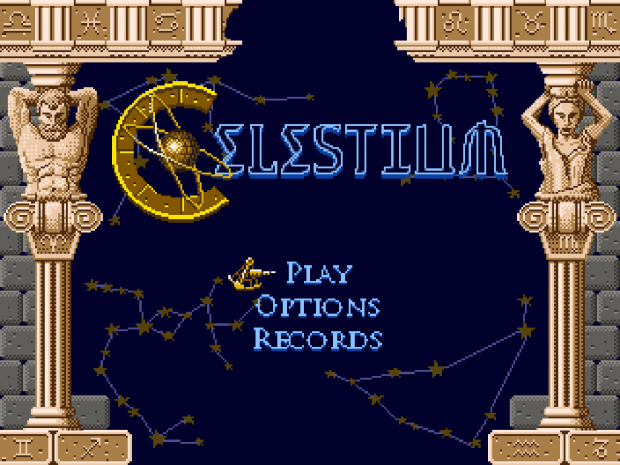Celestium updated title screen