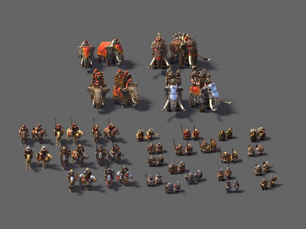 The different military units of the game