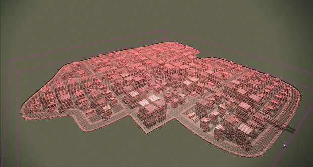 AI Nav Mesh generated for the whole city