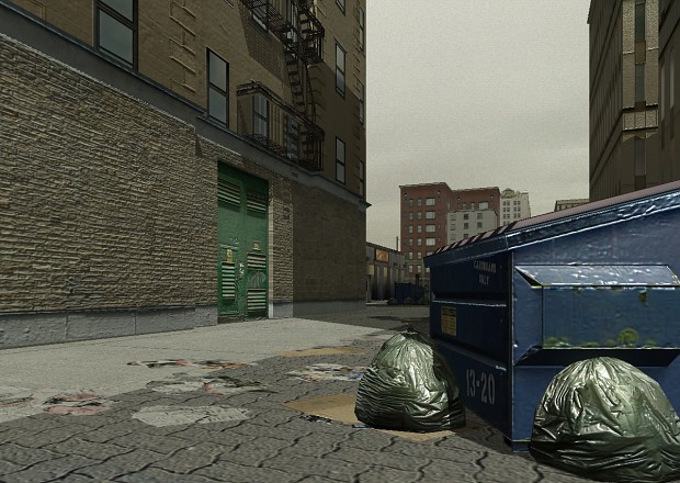 Added trash bags into the alleys