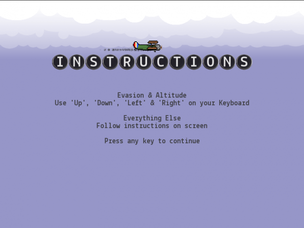 Instructions screen