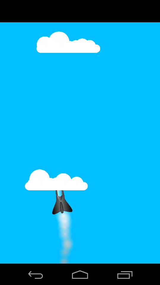 Hit the clouds by tilting your device