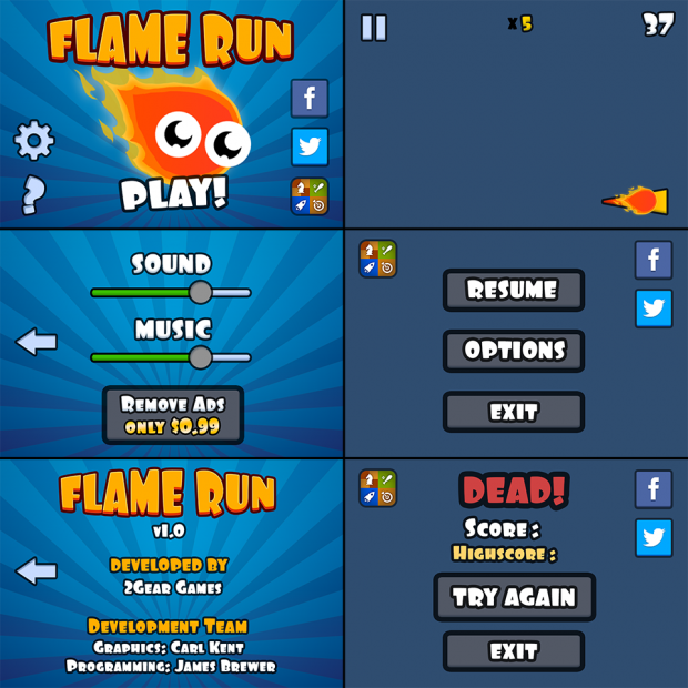 Flame Run GUI & UI