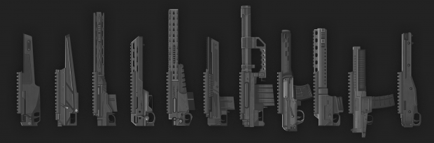 A sampling of gun customization parts.