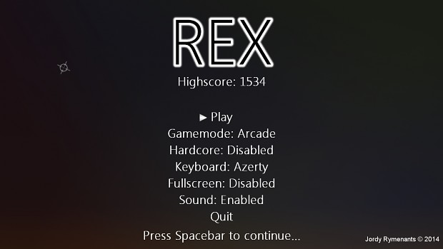 REX Menu Screenshot