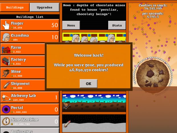 Cookie tap in-game screenshots
