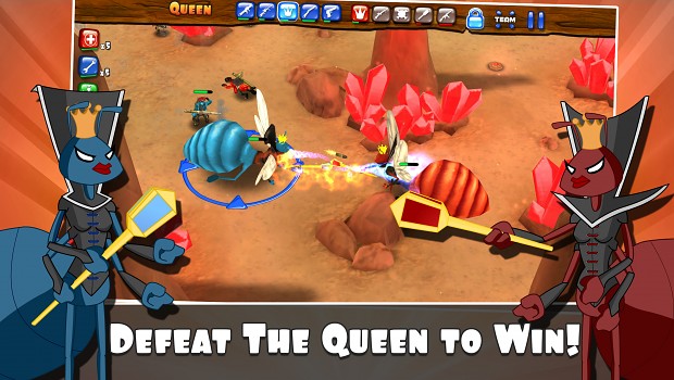 Defeat the queen to win!