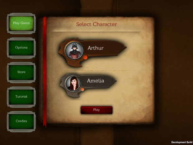Runes of Camelot - Character Select Screen