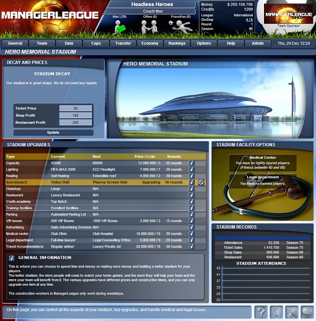 Screenshot - Stadium Upgrades