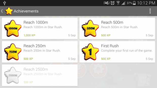 Star Rush Achievement System
