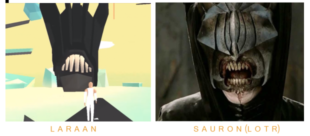 Laraan VS Sauron Lord of the Rings. Inspiration