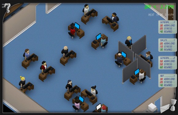 Mockup of the original gameplay in Office God